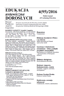 Edukacja Ustawiczna Dorosłych : międzynarodowy kwartalnik naukowo-metodyczny = Polish Journal of Continuing Education : scientific-research quarterly. 2016, 4