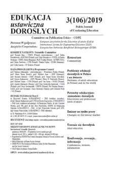 Edukacja Ustawiczna Dorosłych : międzynarodowy kwartalnik naukowy = Polish Journal of Continuing Education : international scientific quarterly. 2019, 3