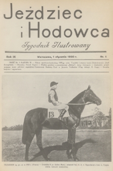 Jeździec i Hodowca : tygodnik ilustrowany. R.9, 1930, nr 1