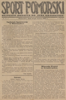 Sport Pomorski : bezpłatny dodatek do „Echa Gdańskiego”. R.2, 1927, nr 11