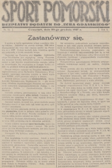 Sport Pomorski : bezpłatny dodatek do „Echa Gdańskiego”. R.2, 1927, nr 52
