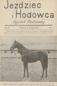Jeździec i Hodowca : tygodnik ilustrowany. R.10, 1931, nr 8