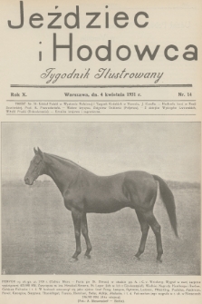 Jeździec i Hodowca : tygodnik ilustrowany. R.10, 1931, nr 14