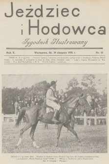 Jeździec i Hodowca : tygodnik ilustrowany. R.10, 1931, nr 35