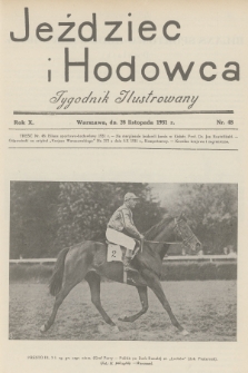 Jeździec i Hodowca : tygodnik ilustrowany. R.10, 1931, nr 48