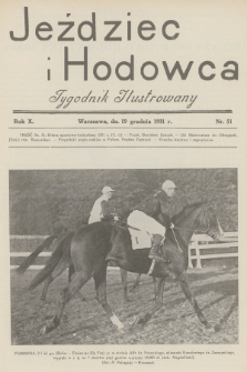 Jeździec i Hodowca : tygodnik ilustrowany. R.10, 1931, nr 51
