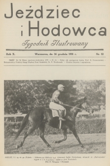 Jeździec i Hodowca : tygodnik ilustrowany. R.10, 1931, nr 52