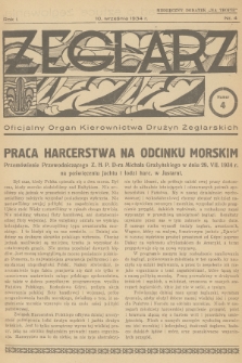 Żeglarz : oficjalny organ Kierownictwa Drużyn Żeglarskich. R.1, 1934, nr 4