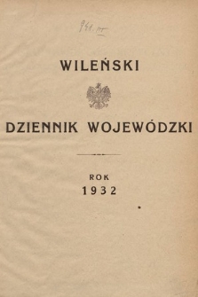 Wileński Dziennik Wojewódzki. 1932, skorowidz alfabetyczny