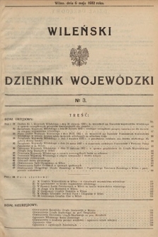 Wileński Dziennik Wojewódzki. 1932, nr 3