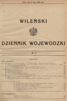 Wileński Dziennik Wojewódzki. 1932, nr 5
