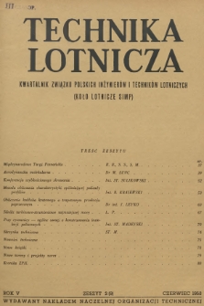 Technika Lotnicza : kwartalnik Związku Polskich Inżynierów i Techników Lotniczych (Koło Lotnicze SIMP). R.5, 1950, zeszyt 2