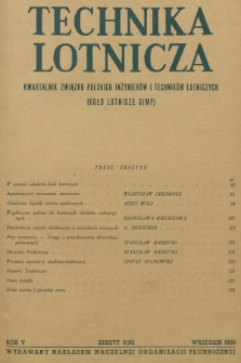 Technika Lotnicza : kwartalnik Związku Polskich Inżynierów i Techników Lotniczych (Koło Lotnicze SIMP). R.5, 1950, zeszyt 3