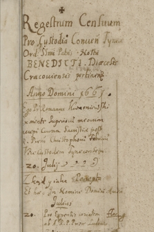 „Regestrum censuum et distributorum pro custodia ecclesiae, castri et monasterii Thynieczensis” ab a. 1522-1699, T. II, 1661 – 1690