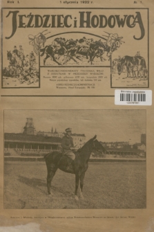 Jeździec i Hodowca. R.1, 1922, № 1