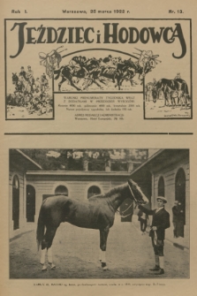 Jeździec i Hodowca. R.1, 1922, nr 13