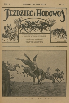 Jeździec i Hodowca. R.1, 1922, nr 21