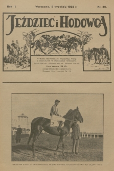 Jeździec i Hodowca. R.1, 1922, nr 36