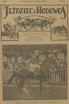 Jeździec i Hodowca. R.1, 1922, nr 39