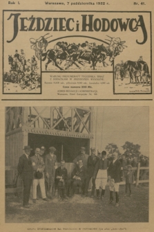 Jeździec i Hodowca. R.1, 1922, nr 41