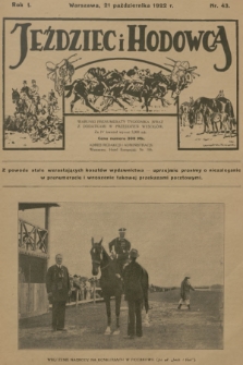 Jeździec i Hodowca. R.1, 1922, nr 43