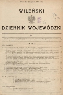 Wileński Dziennik Wojewódzki. 1933, nr 1