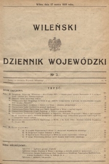 Wileński Dziennik Wojewódzki. 1933, nr 3