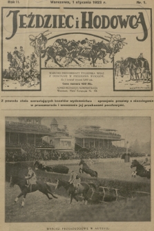 Jeździec i Hodowca : tygodnik sportowo-hodowlany. R.2, 1923, nr 1