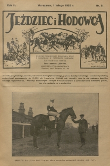 Jeździec i Hodowca : tygodnik sportowo-hodowlany. R.2, 1923, nr 5