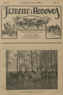 Jeździec i Hodowca : tygodnik sportowo-hodowlany. R.2, 1923, nr 11