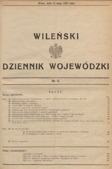 Wileński Dziennik Wojewódzki. 1933, nr 5