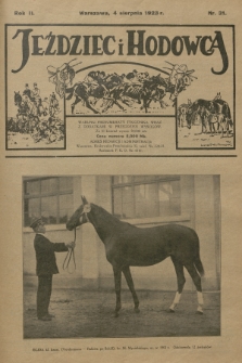 Jeździec i Hodowca : tygodnik sportowo-hodowlany. R.2, 1923, nr 31