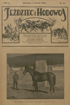 Jeździec i Hodowca : tygodnik sportowo-hodowlany. R.2, 1923, nr 49