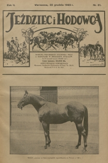 Jeździec i Hodowca : tygodnik sportowo-hodowlany. R.2, 1923, nr 51