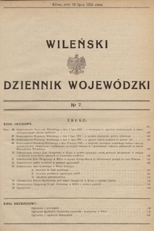 Wileński Dziennik Wojewódzki. 1933, nr 7