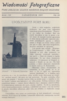 Wiadomości Fotograficzne : pismo poświęcone wszelkim dziedzinom fotografii amatorskiej. R.7, 1937, nr 10