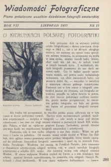 Wiadomości Fotograficzne : pismo poświęcone wszelkim dziedzinom fotografii amatorskiej. R.7, 1937, nr 11