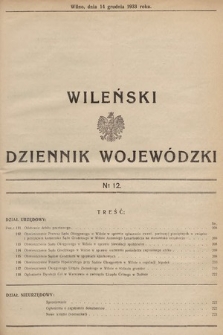 Wileński Dziennik Wojewódzki. 1933, nr 12