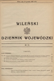 Wileński Dziennik Wojewódzki. 1933, nr 13