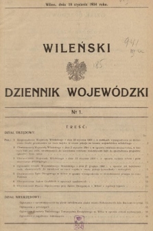 Wileński Dziennik Wojewódzki. 1934, nr 1