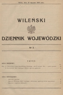 Wileński Dziennik Wojewódzki. 1934, nr 2