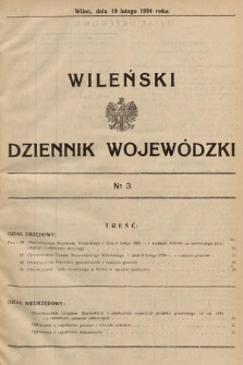 Wileński Dziennik Wojewódzki. 1934, nr 3