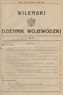 Wileński Dziennik Wojewódzki. 1934, nr 5