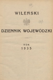 Wileński Dziennik Wojewódzki. 1935, skorowidz alfabetyczny