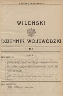 Wileński Dziennik Wojewódzki. 1935, nr 1