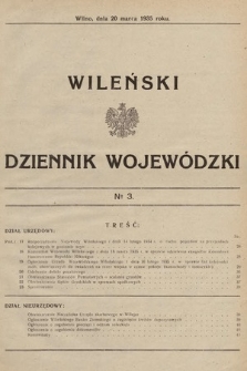 Wileński Dziennik Wojewódzki. 1935, nr 3