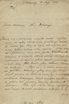 „J[an Paweł?] Woronicza List włanoręczny z Warszawy z sierpnia 1806”