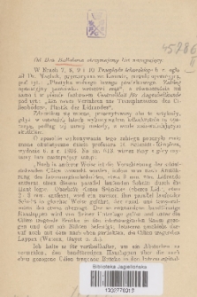 [List do redakcyi Przeglądu lekarskiego w sprawie plastyki wolnego brzegu powiekowego nowego sposobu podanego przez dra E. Macheka i odpowiedź dra Macheka na ów list]