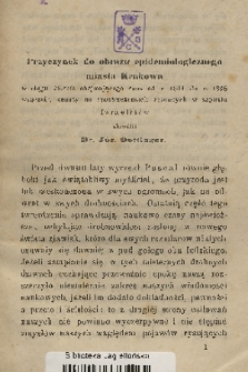 Przyczynek do obrazu epidemiologicznego miasta Krakowa w ciągu 25lecia obejmującego czas od r. 1844 do r. 1868 włącznie, osnuty na spostrzeżeniach zebranych w szpitalu Izraelitów