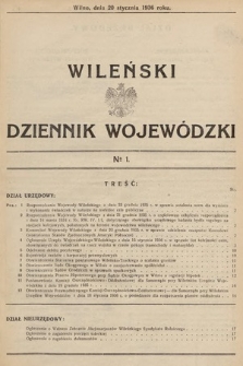 Wileński Dziennik Wojewódzki. 1936, nr 1